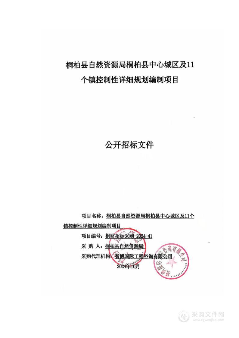 桐柏县自然资源局桐柏县中心城区及11个镇控制性详细规划编制项目