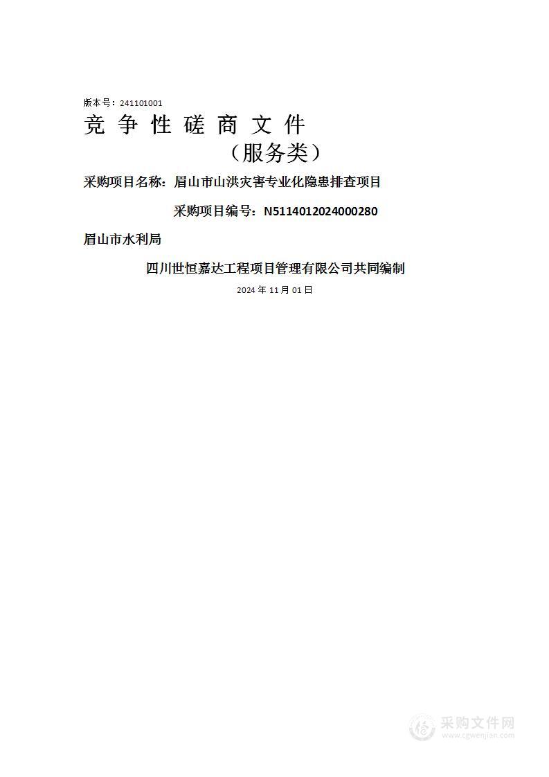 眉山市山洪灾害专业化隐患排查项目