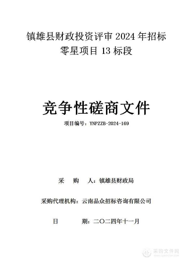 镇雄县财政投资评审2024年招标零星项目（13标段）