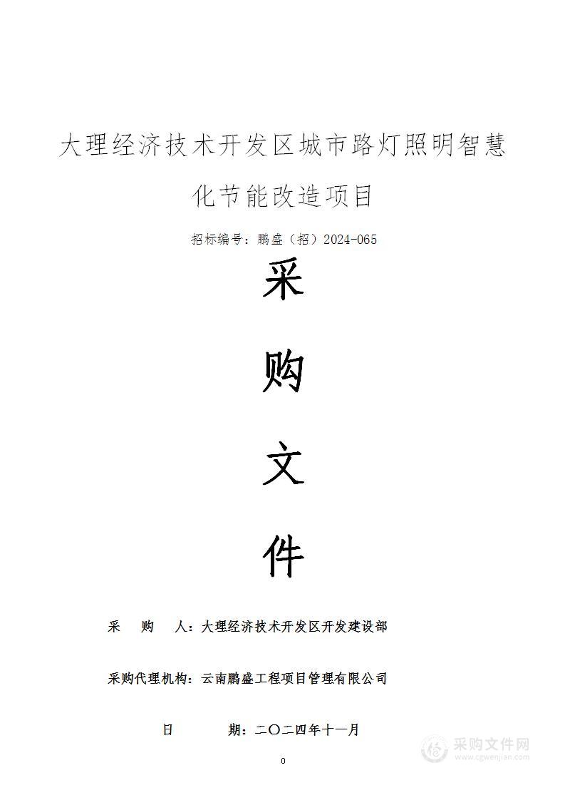 大理经济技术开发区城市路灯照明智慧化节能改造项目