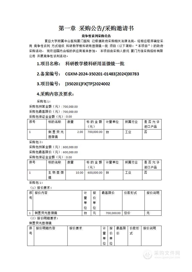 科研教学楼科研用显微镜一批