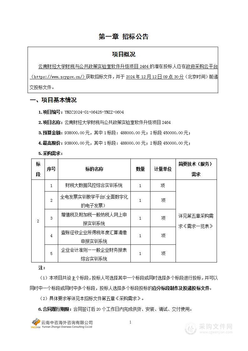 云南财经大学财税与公共政策实验室软件升级项目2464（2标段）