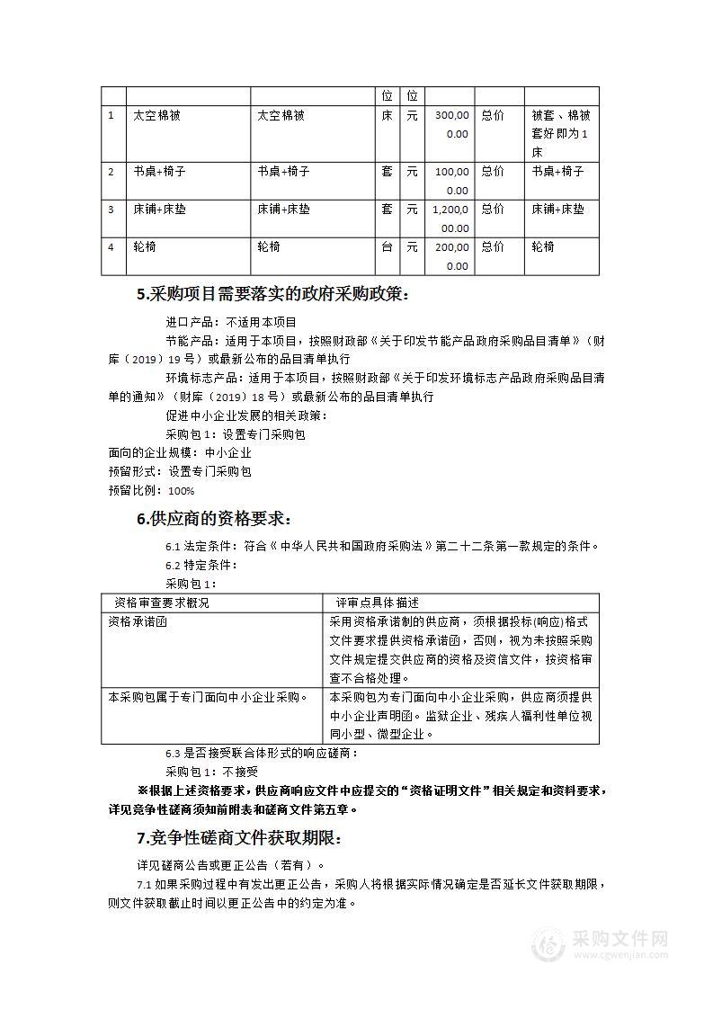 2024年为民办实事“暖心行动”采购项目