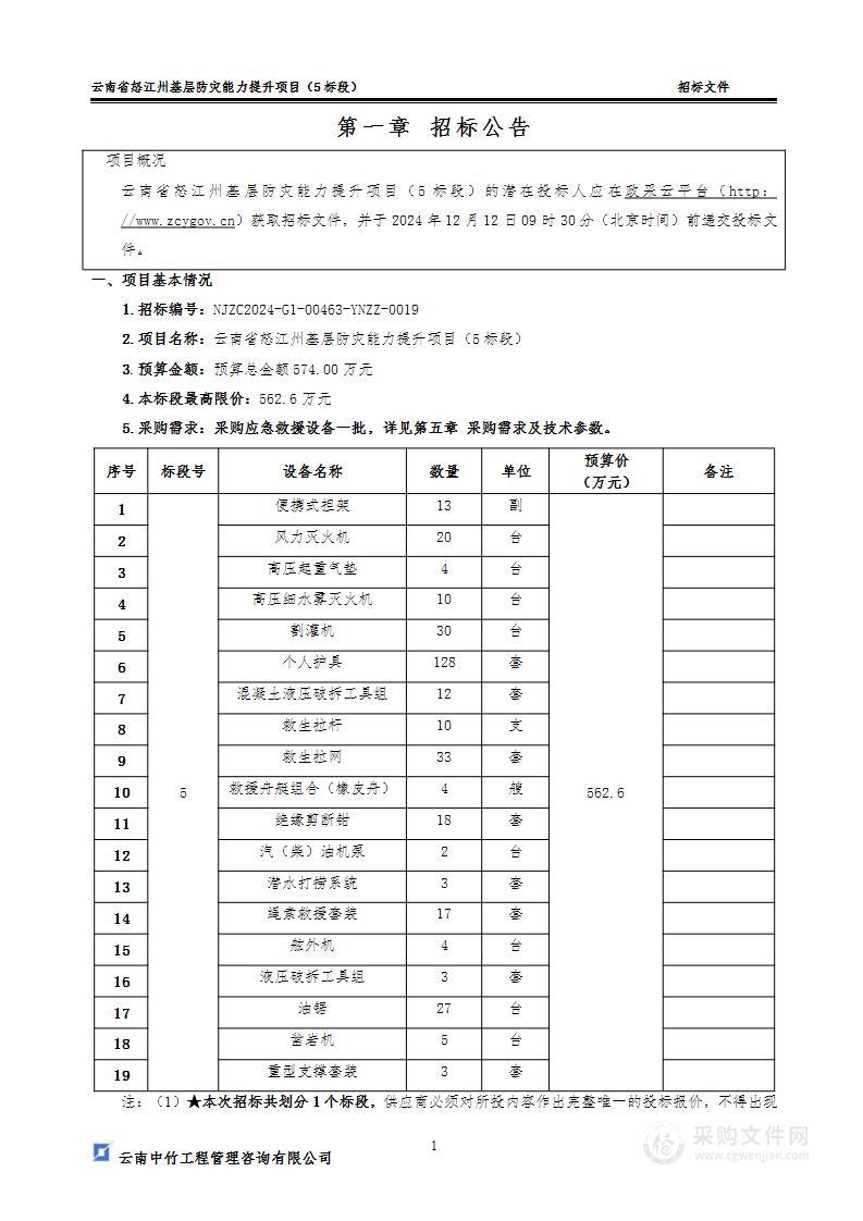 云南省怒江州基层防灾能力提升项目（5标段）