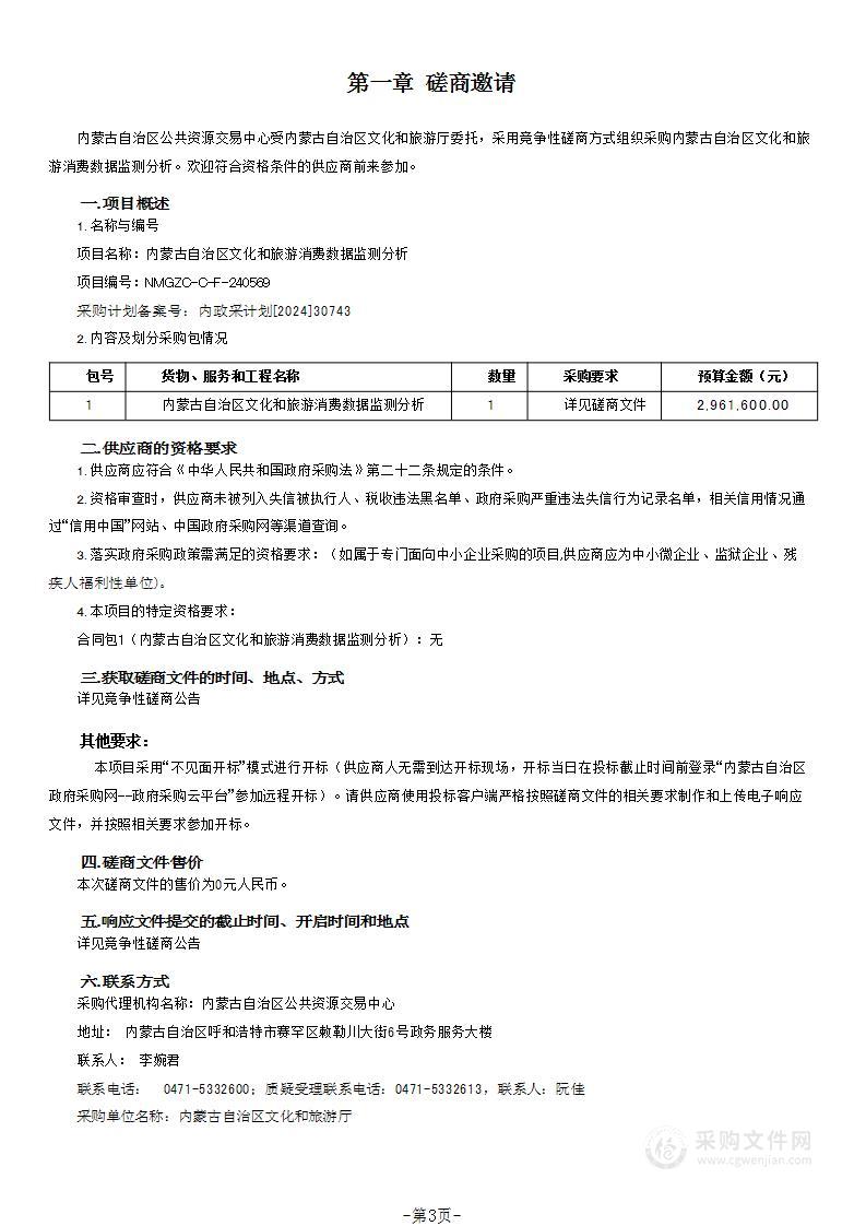 内蒙古自治区文化和旅游消费数据监测分析