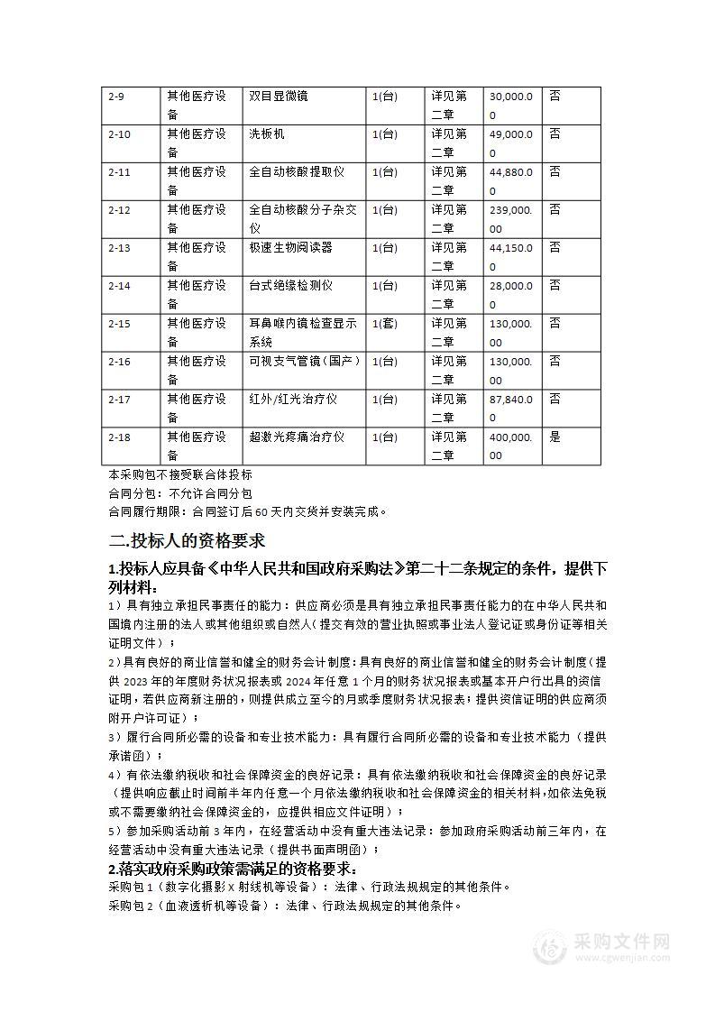 龙川县医共体2024年第一批医疗设备采购项目