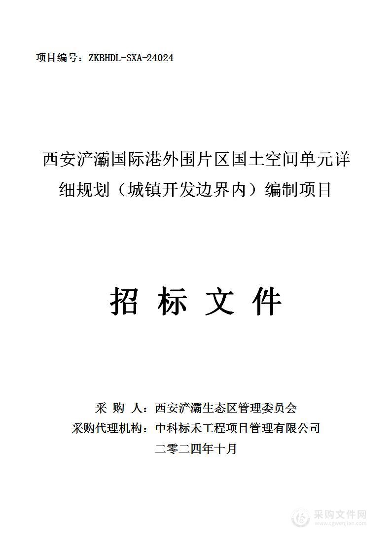 西安浐灞国际港外围片区国土空间单元详细规划（城镇开发边界内）编制项目