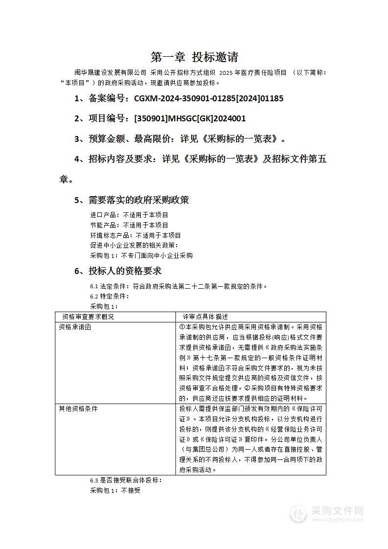 2025年医疗责任险项目