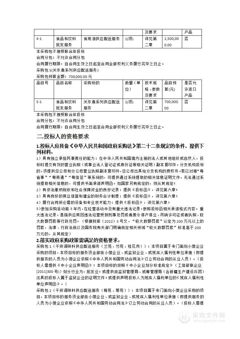 广州大学2025年度饮食服务中心伙食物资供应配送服务子项目（三）