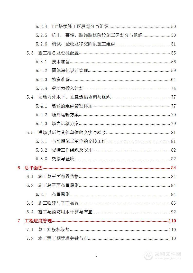 超高层住宅总承包工程施工招标技术标