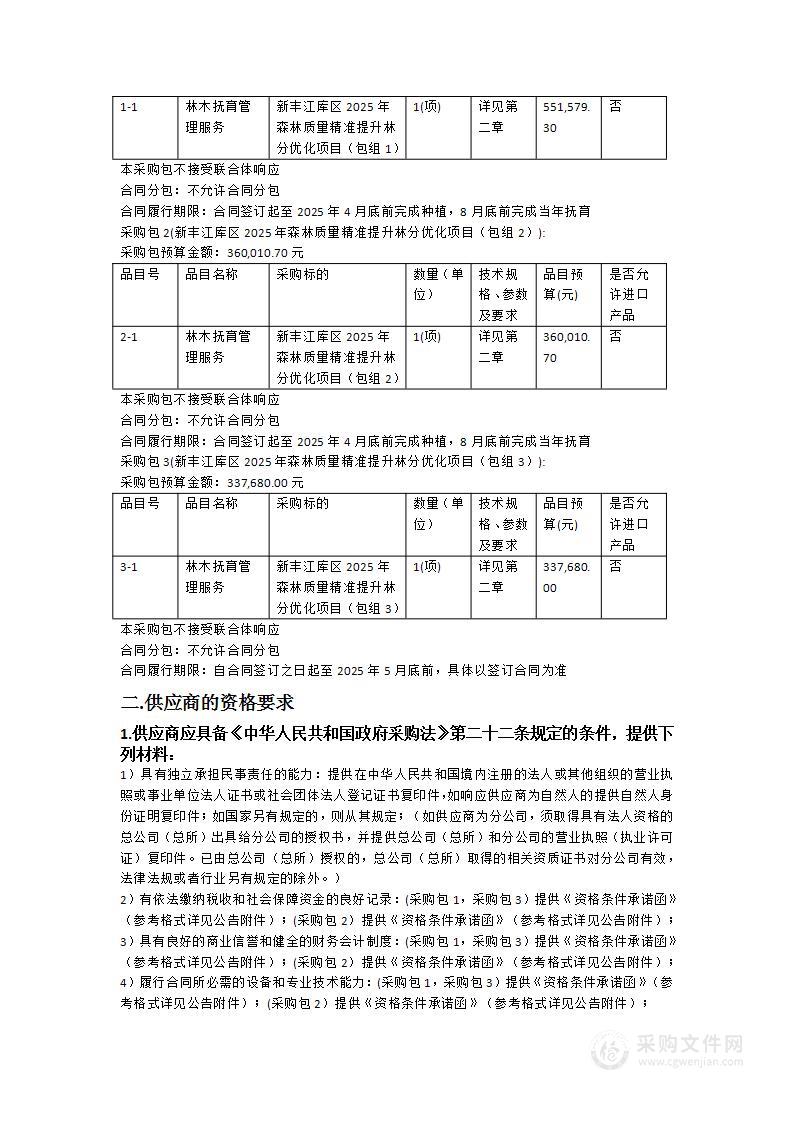 新丰江库区2025年森林质量精准提升林分优化项目