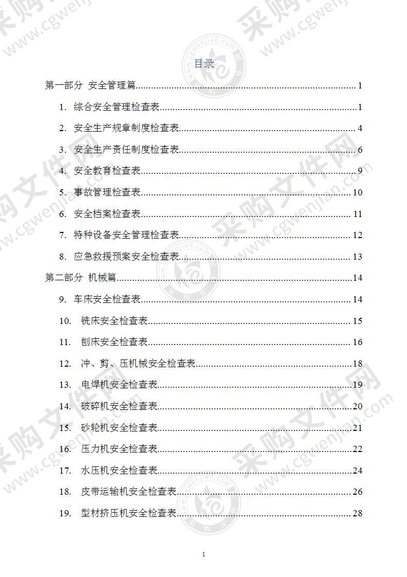 企业全类目安全检查表汇编383页