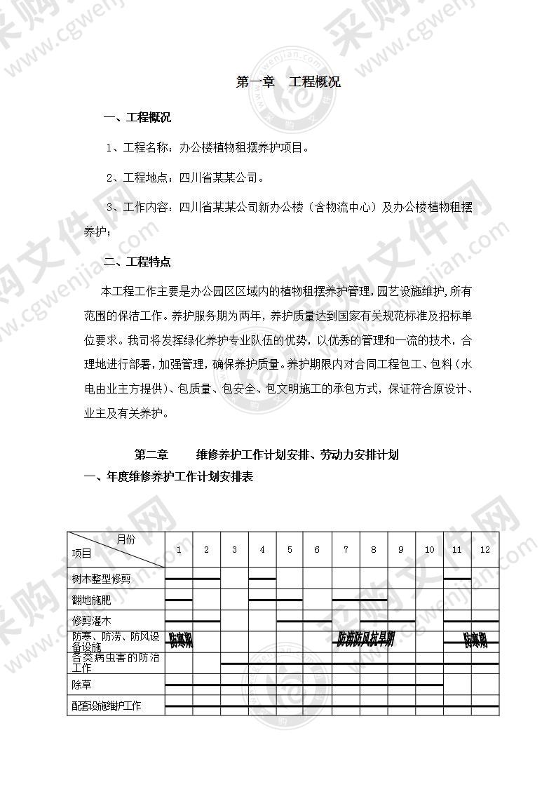 某某公司租摆养护方案46页