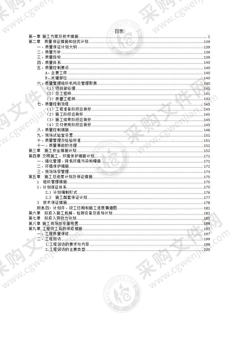 房建施工组织设计201页