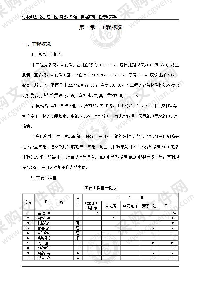 污水处理厂机电管道设备专项组织设计62页