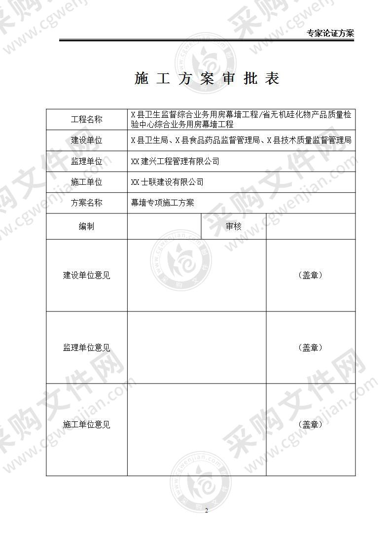 【五星】XX县卫生监督用房幕墙工程-专家论证方案，74页