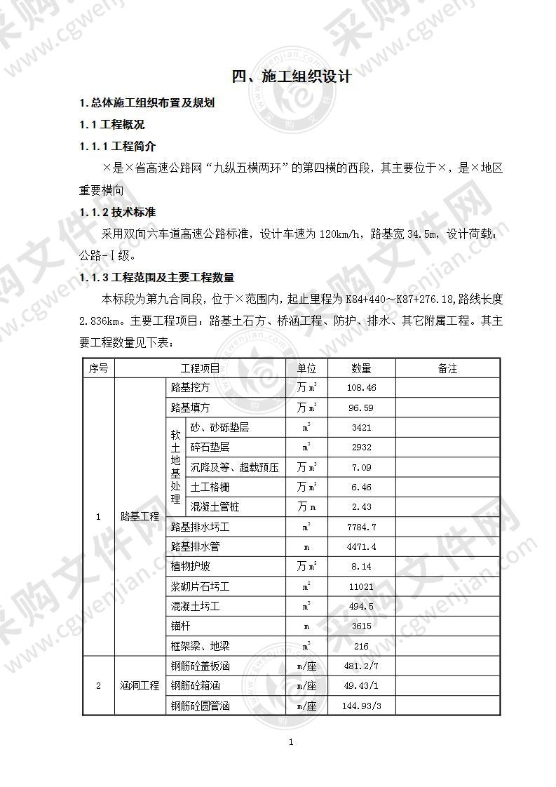 高速公路施工组织设计