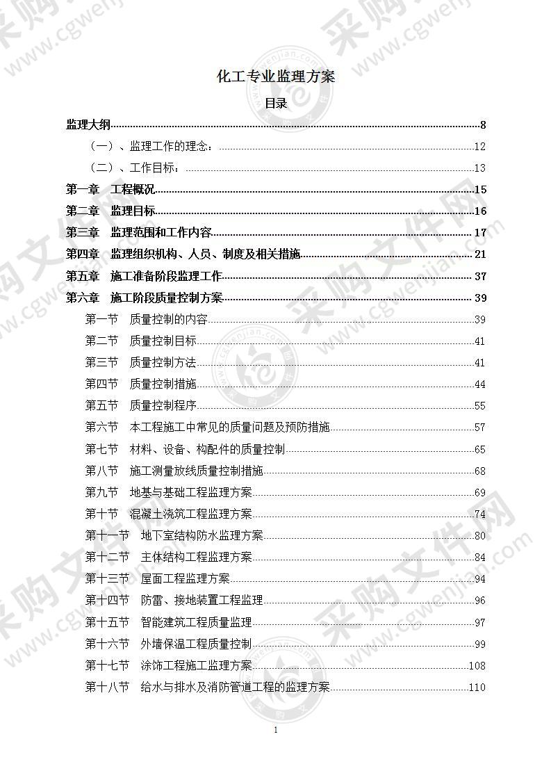 化工专业监理方案