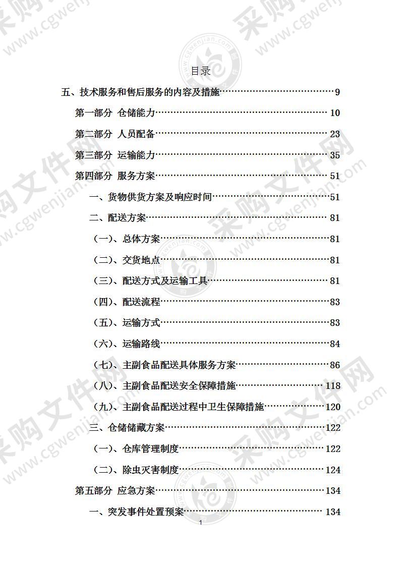 食堂主副食定点供货服务方案