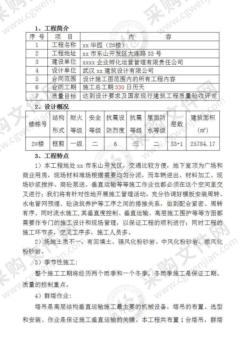 住宅楼建设楼施工投标方案