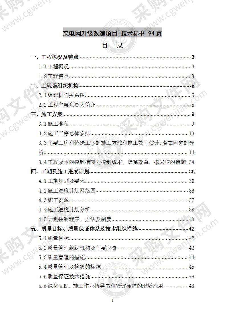 某电网升级改造项目 技术方案