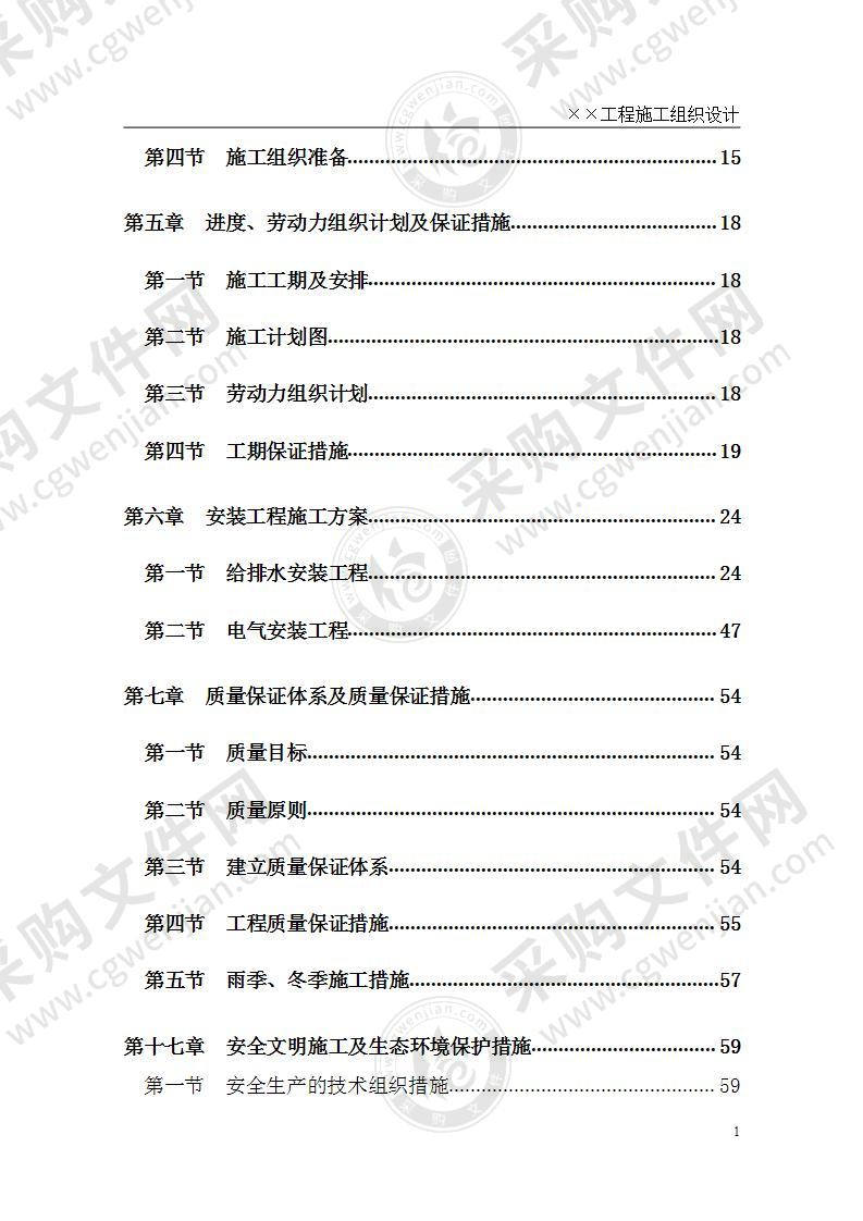 建筑商品房住宅小区施工组织设计方案