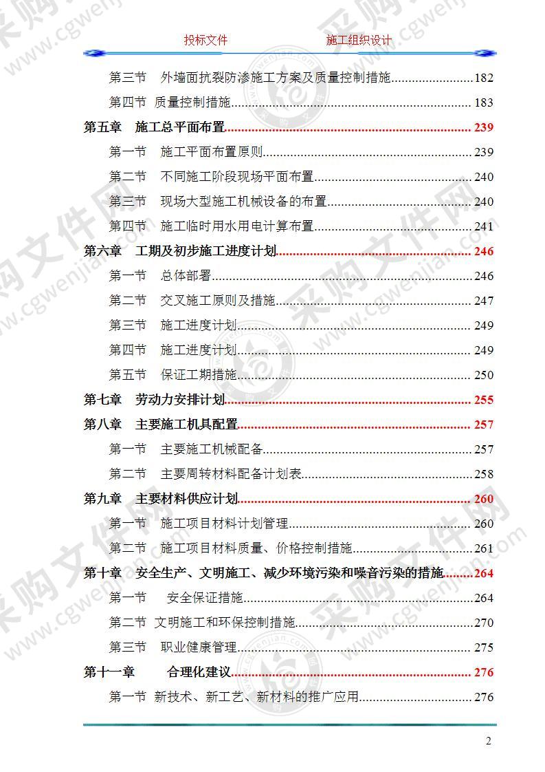 新建楼房工程项目施工组织设计方案标准