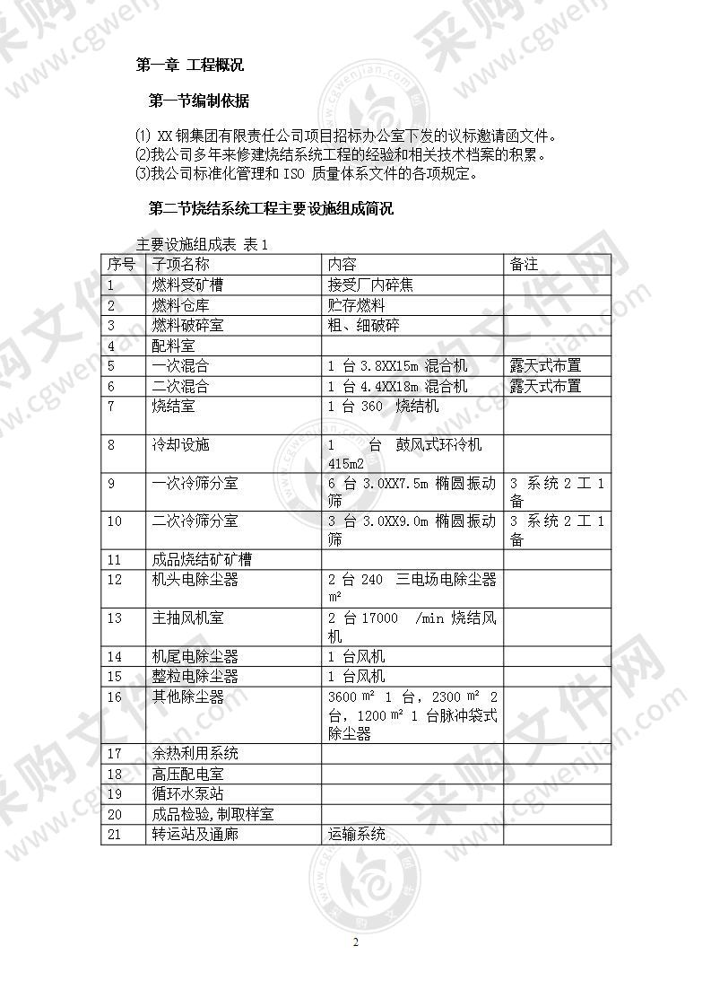 某钢厂烧结机安装  施工组织设计  