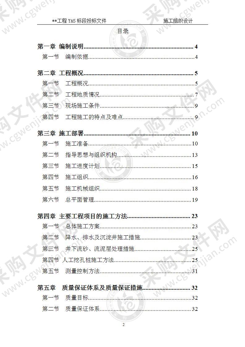 住宅楼人工挖孔桩工程施工组织设计