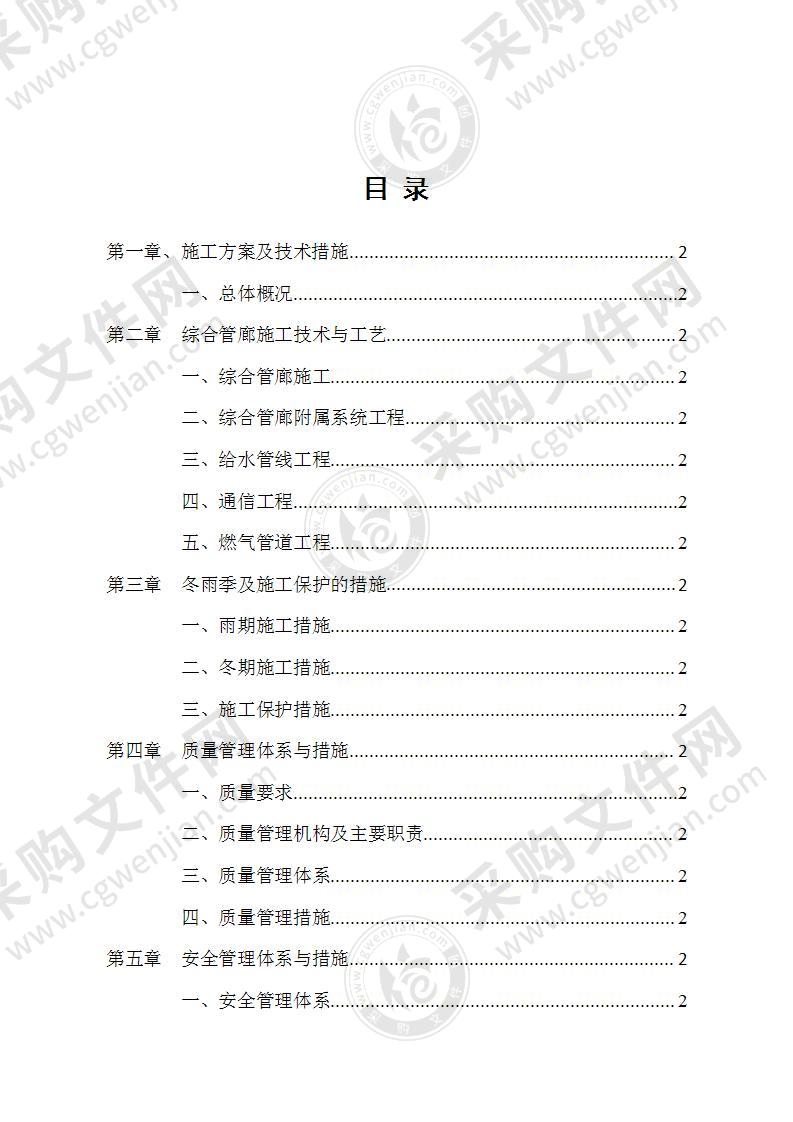 基础设施管网建设投标方案