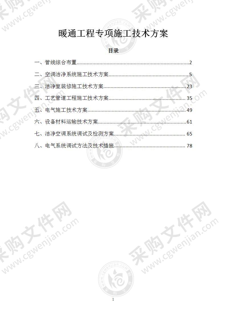 暖通工程专项施工技术方案