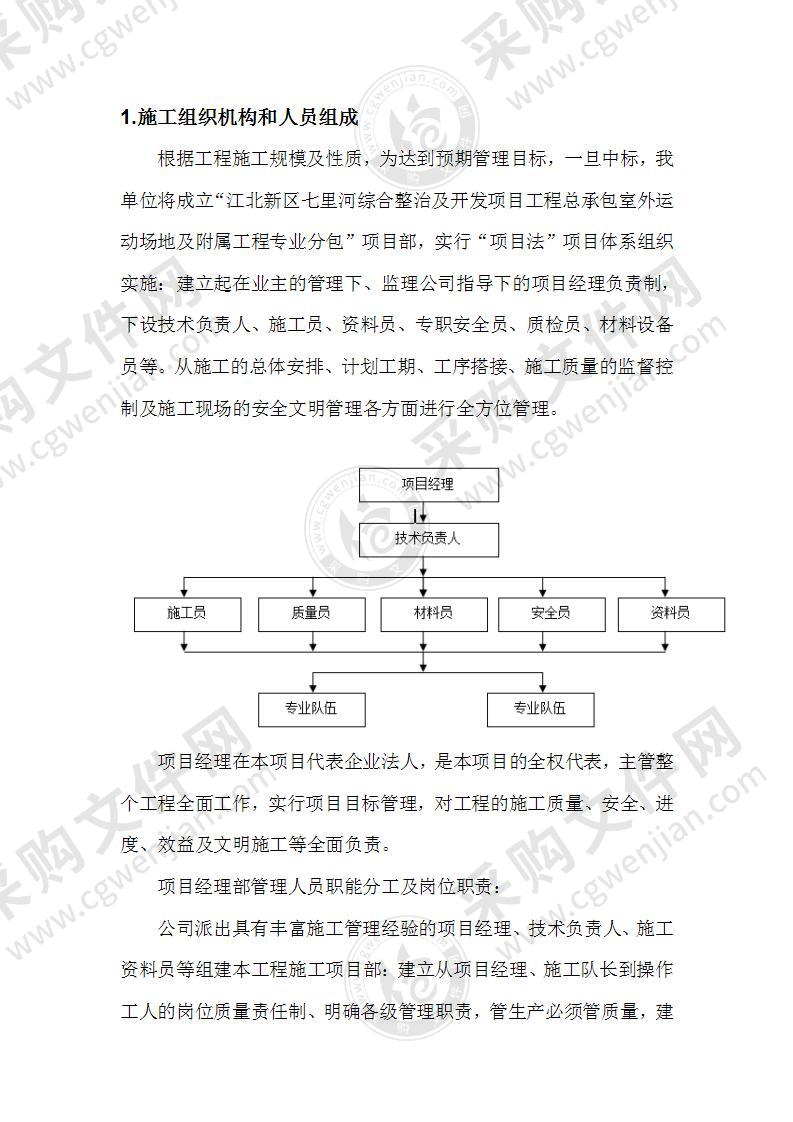 室外运动场地及附属工程施工组织方案