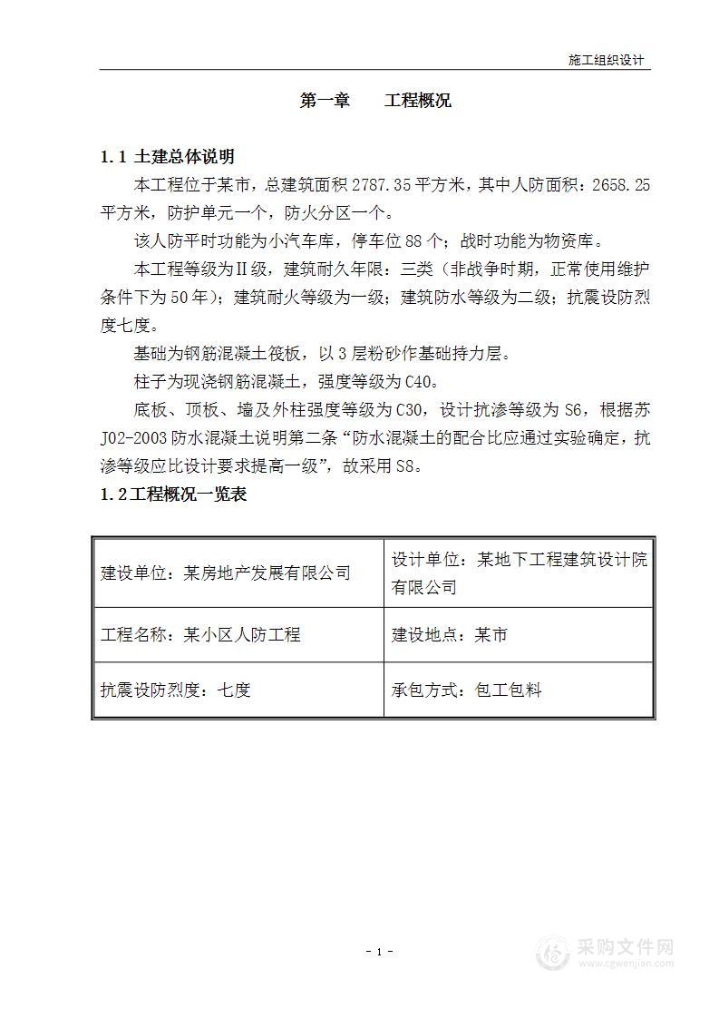 人防工程投标方案