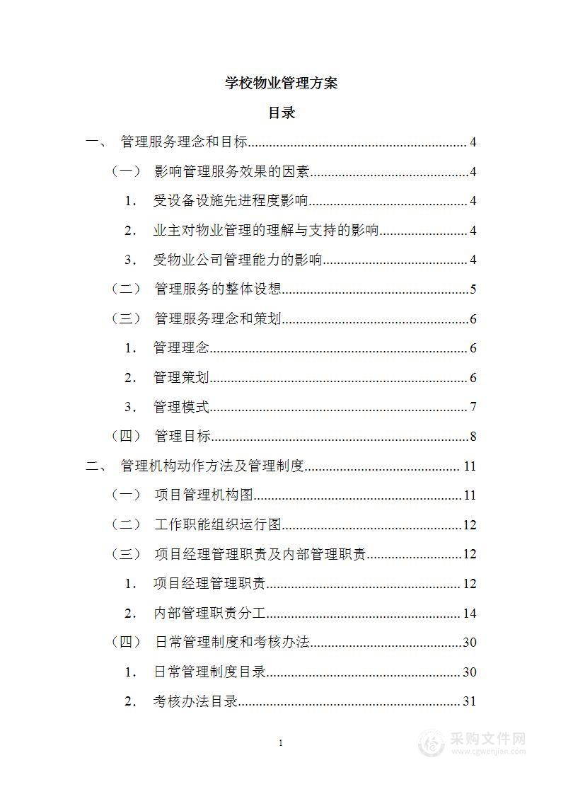 学校物业管理方案 