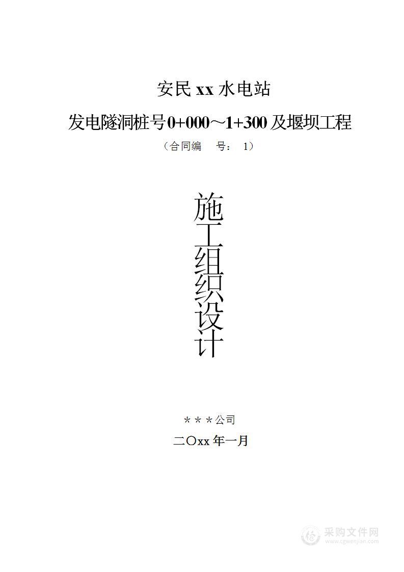 水电站堰坝及隧洞施工投标方案