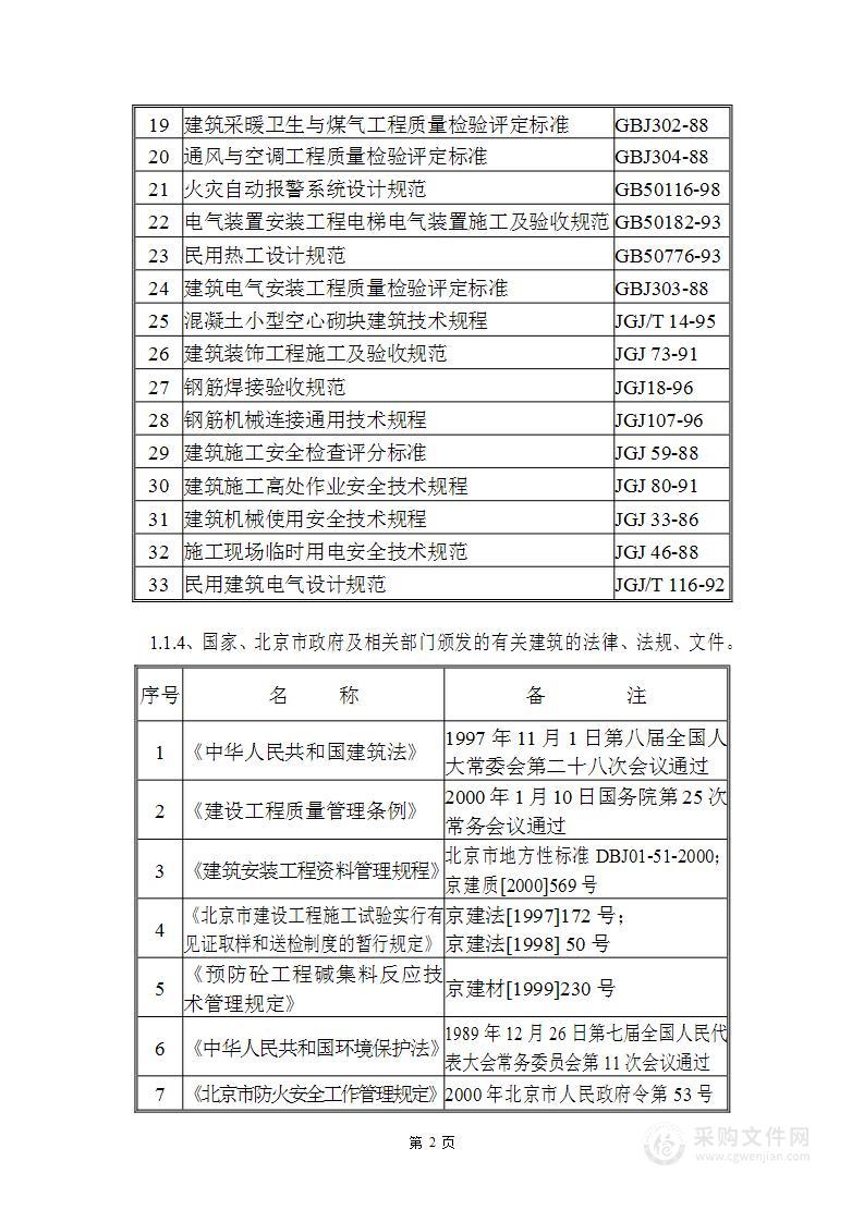 北京**住宅小区施工组织设计