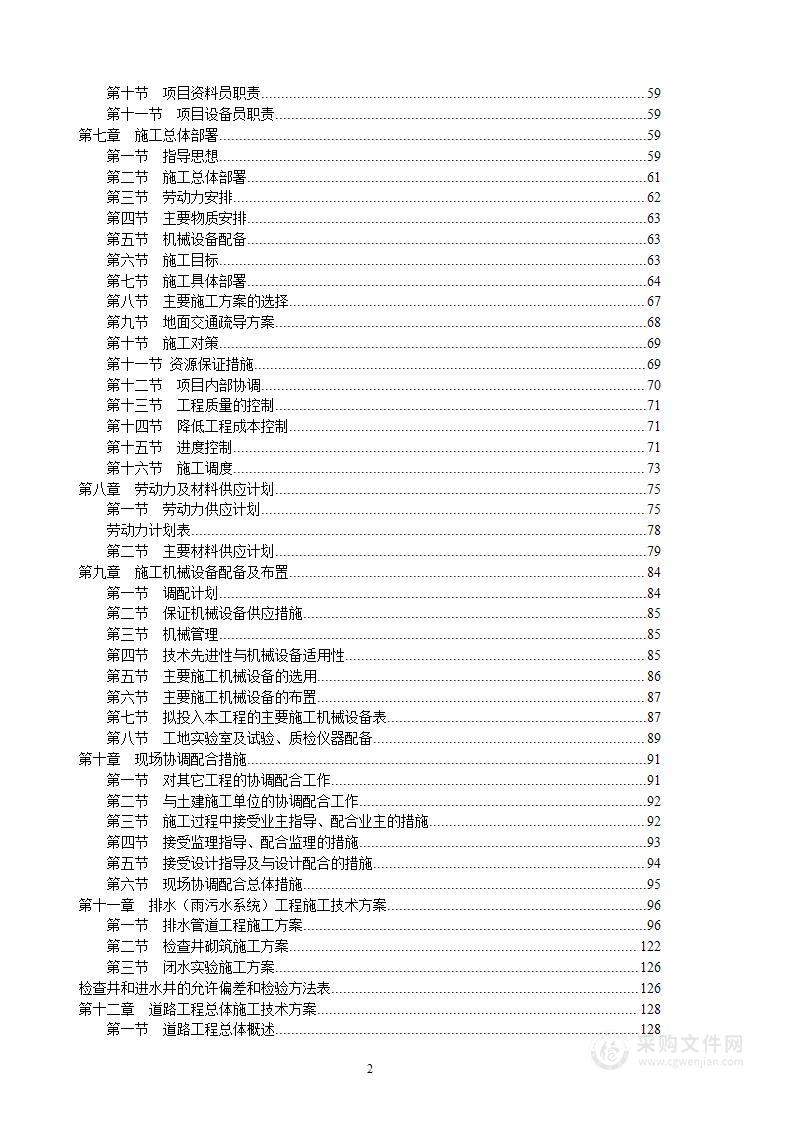 校区施工配套工程（市政工程）施工组织设计