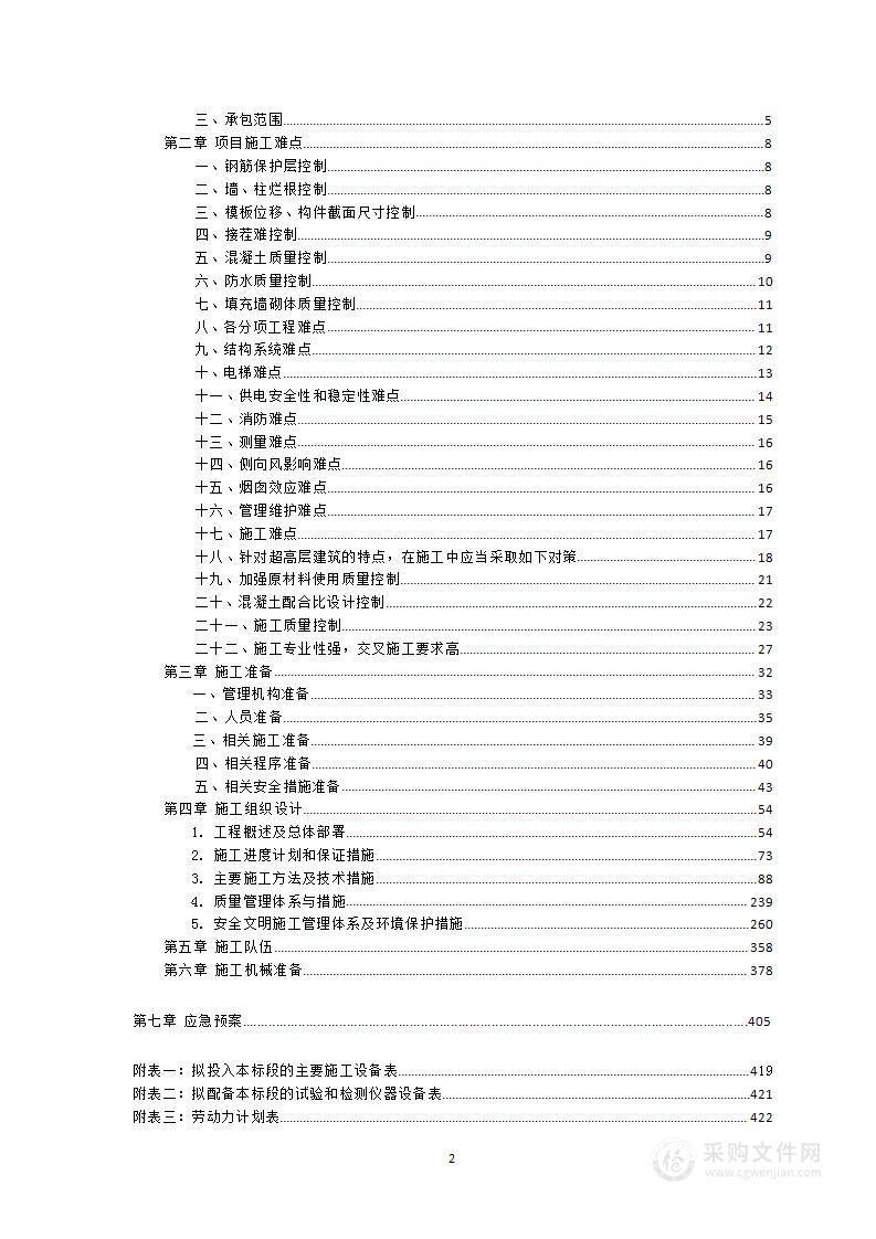 PPP工程项目劳务分包施工组织方案