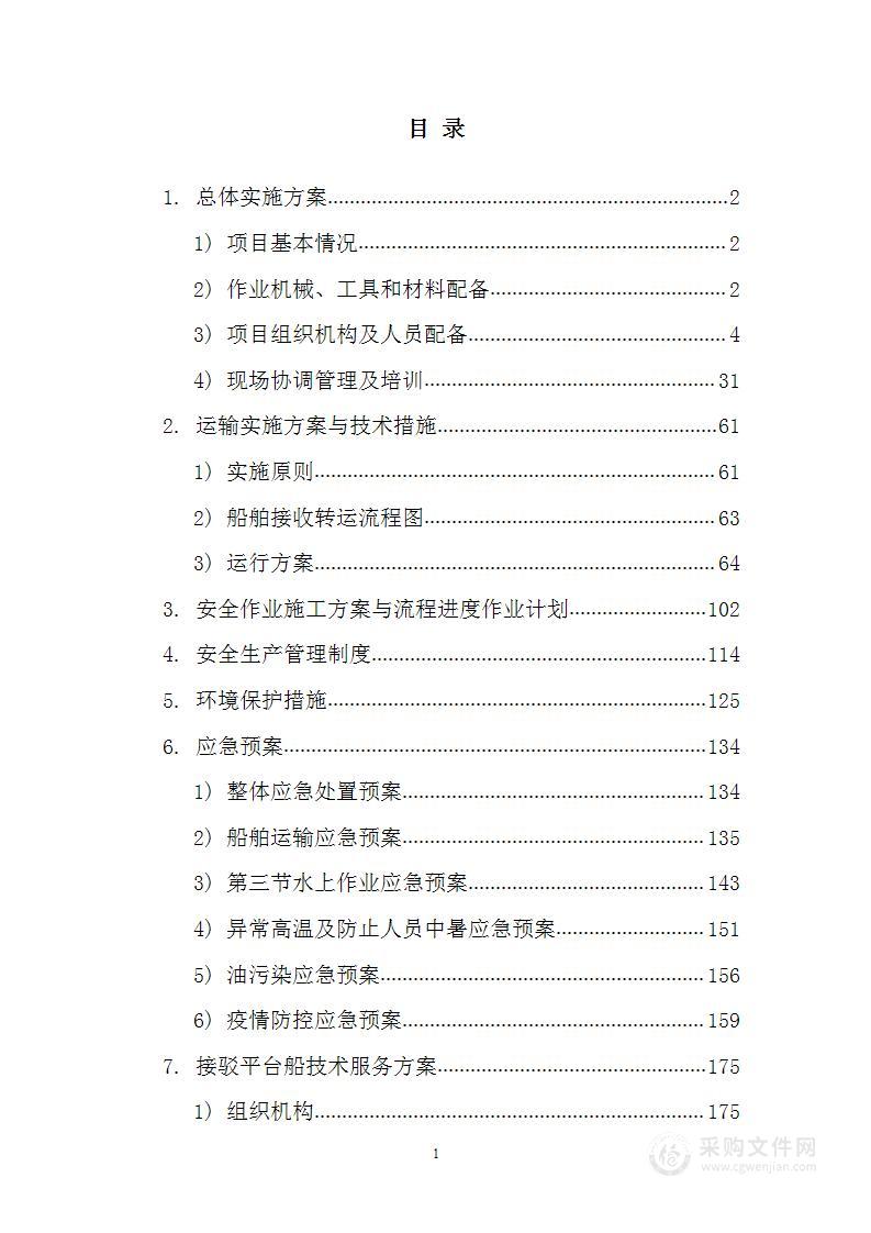 船舶运砂接驳方案、船舶运输