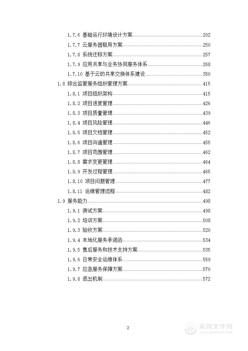 某市政务云综合监管项目投标方案