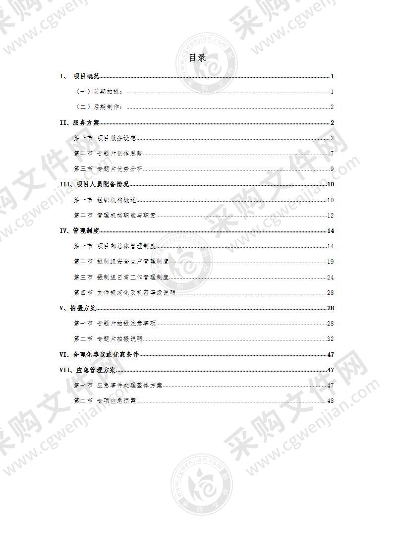 专题片服务项目投标方案71页