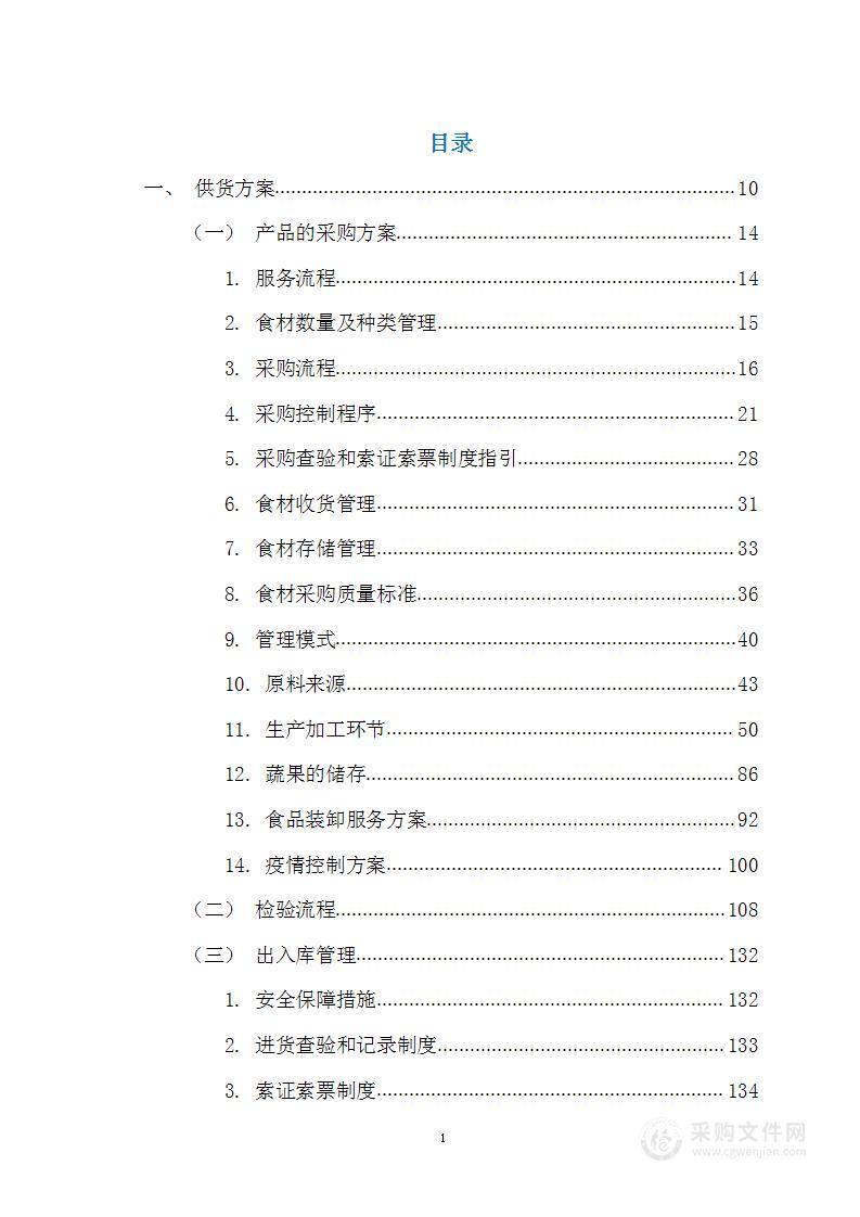 食材、副食品配送方案