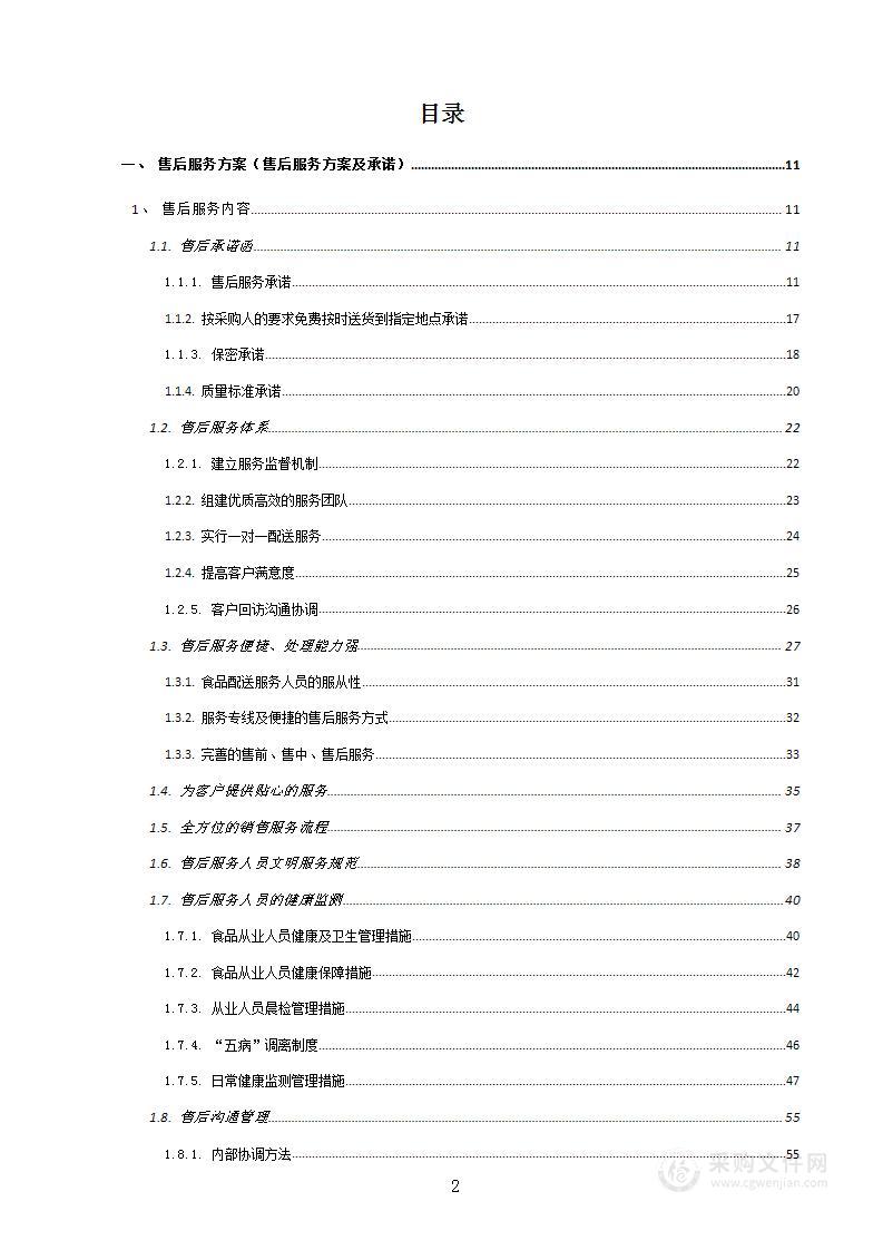 副食品食材全类采购项目综合方案