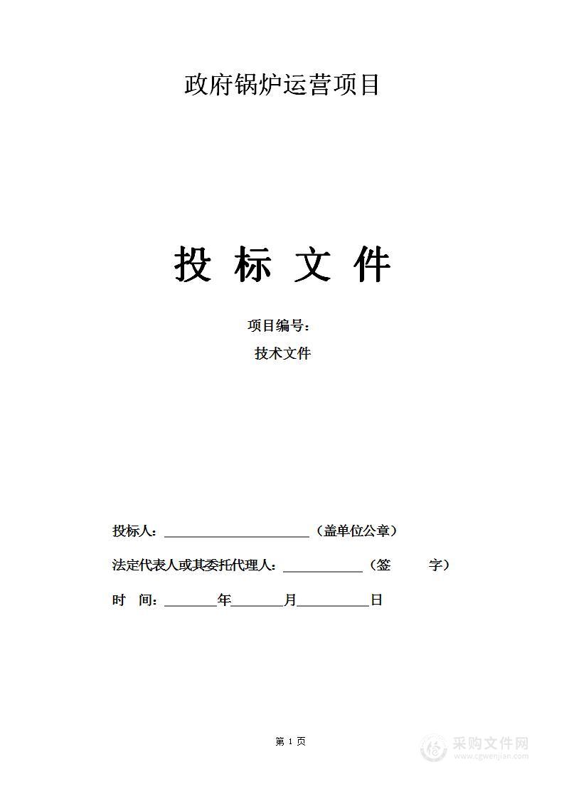 政府锅炉运营项目技术方案