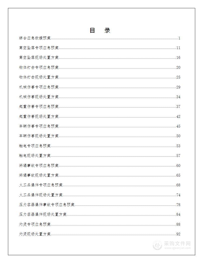 综合应急救援预案专项应急预案