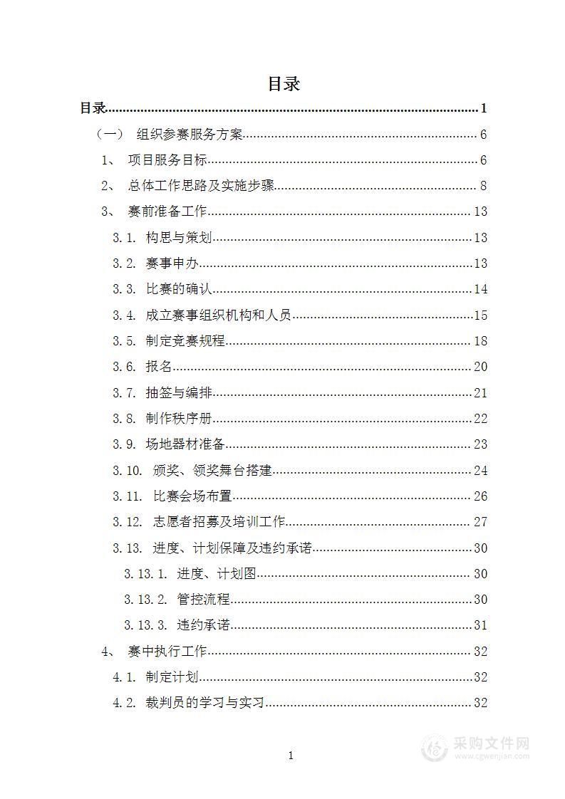 赛事承办、体育比赛组织策划投标方案