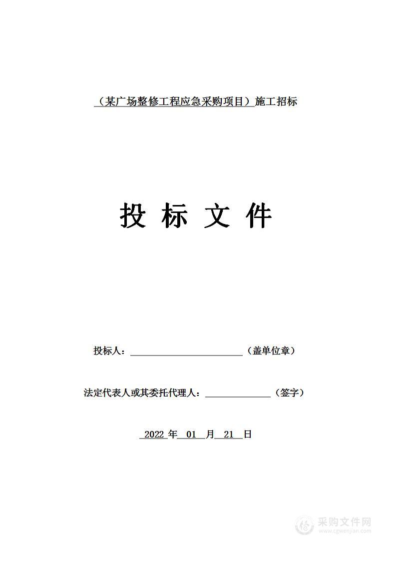 某广场整修工程应急采购项目（室外维修改造）