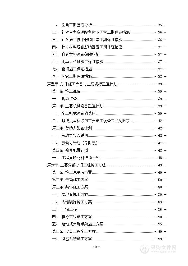 安置点A区A1#-A6#及地下室土建工程项目技术标