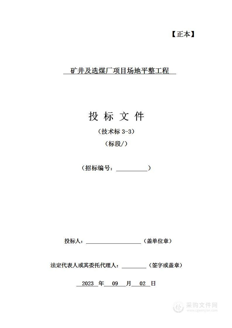 矿井及选煤厂项目场地平整工程