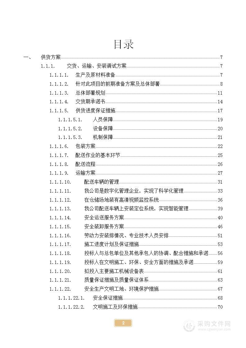 桌椅板凳门窗采购供货方案